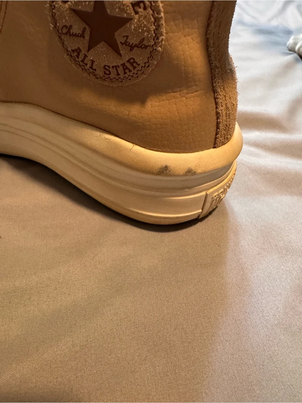 Converse High Top Platform Sneakers in Beige